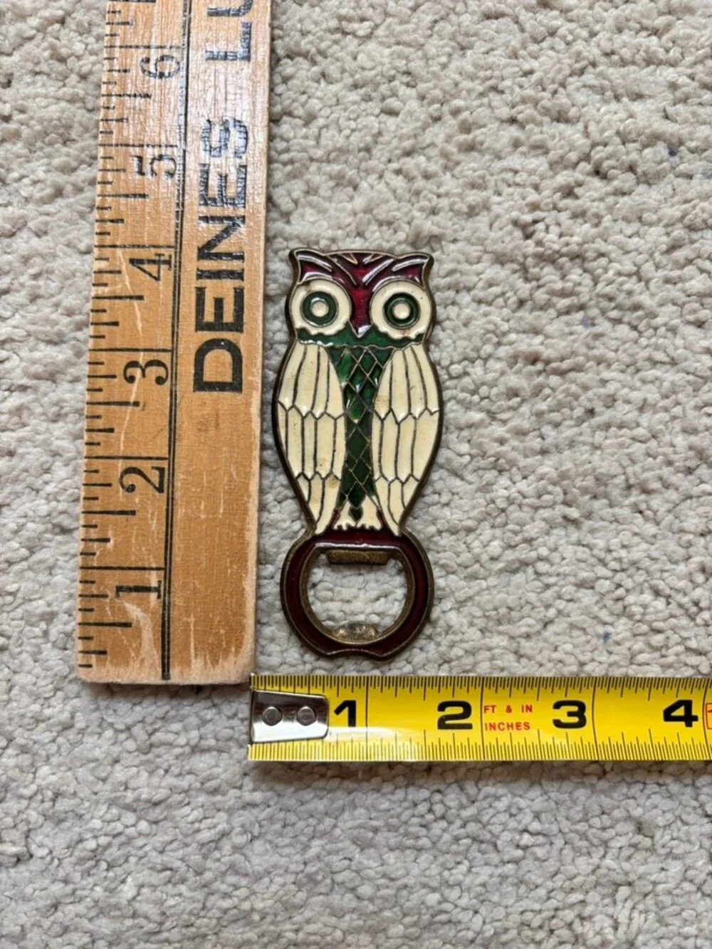 Vintage Greece Bronze Owl Bottle Opener.